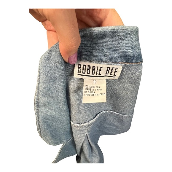 Vintage Denim Duster Jacket Long-Line 100% Cotton Size 12 - Picture 5 of 6